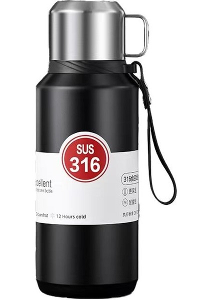 316 Paslanmaz Çelik Büyük Kapasiteli Termos Bardak, Açık Spor Taşınabilir Termos Bardak, 800ML (Yurt Dışından)