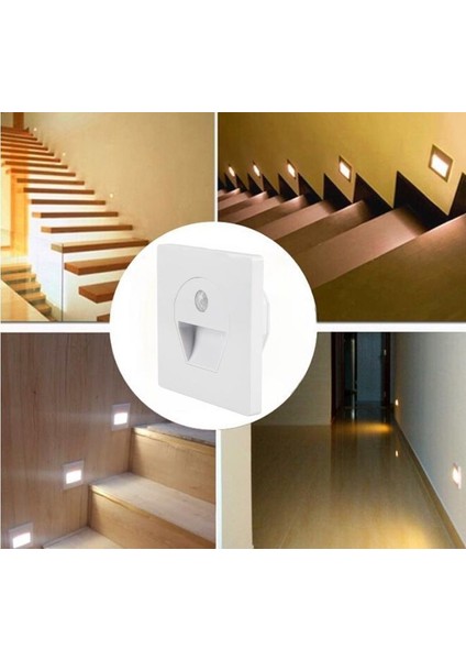 Koridor Aydınlatma Kare Saten Beyaz Sensörlü modelleri