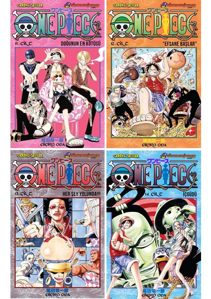 One Piece 11-12-13-14. Ciltler Manga Set - Eiichiro Oda