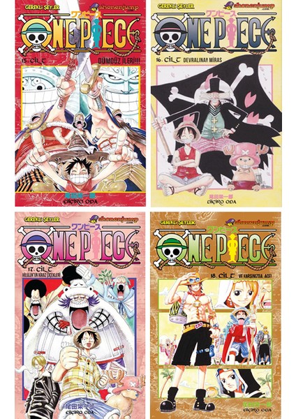 One Piece 15-16-17-18. Ciltler Manga Set - Eiichiro Oda