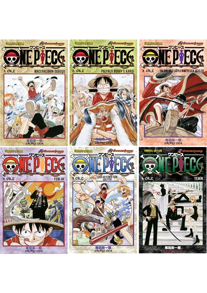 One Piece 1-2-3-4-5-6. Ciltler Manga Set - Eiichiro Oda