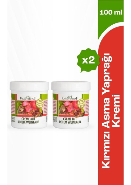 Kırmızı Asma Yaprağı Kremi 100 ml X2 Adet