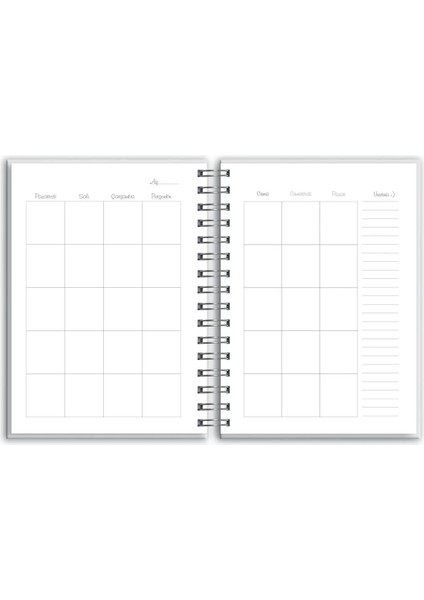 A5 Boyutunda Ajanda Süresiz Haftalık Planlayıcı Defter (250 Adet Sticker Hediyeli)