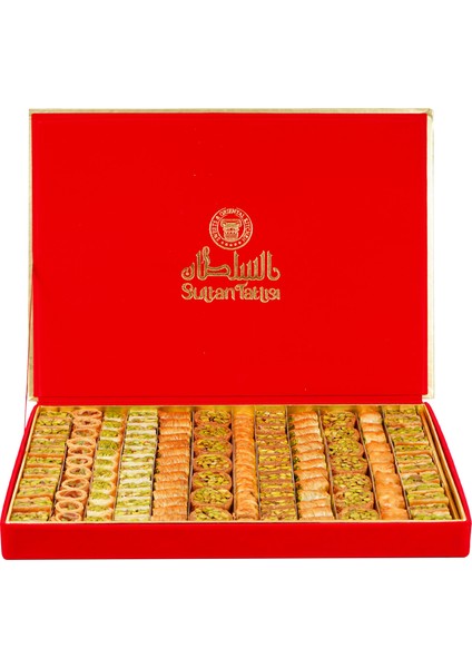 Al Sultan Sweets Karışık Baklava  Kırmızı Kadife Kutusunda 6'lı Lezzet Koleksiyonu 1600 gr