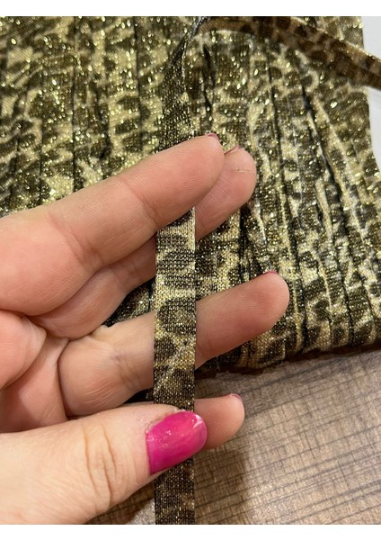En 1 cm Parlak Leopar Şerit Dikiş Giyim Aksesuarı Bordür 1 Metre
