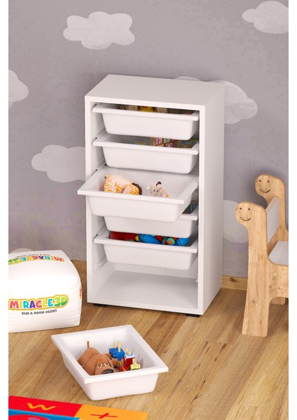 6 Sepetli Çok Amaçlı Dolap Beyaz Sepetli Çocuk Odası Organizer modelleri