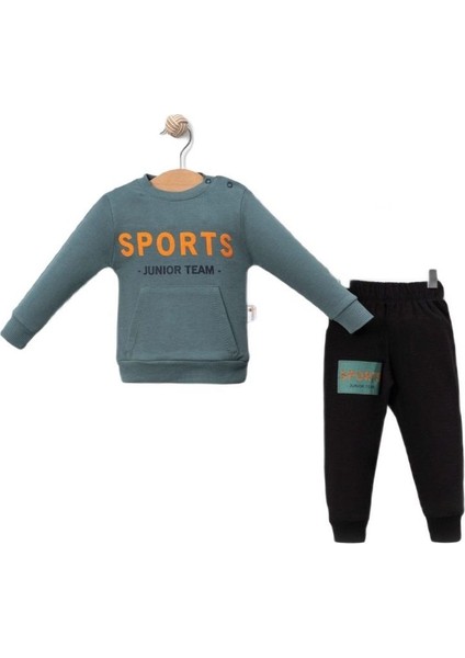 Kıddımax Baby 227CH Erkek Bebek Sport Baskılı Petrol Eşofman Takımı