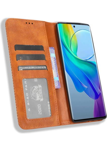 Vivo Y78+ 5g / Y78 5g / V29 Lite 5g Stand Cüzdan Retro Manyetik Kapanma Akıllı Telefon Kılıfı Cüzdan Deri Kapağı (Yurt Dışından) fırsatları