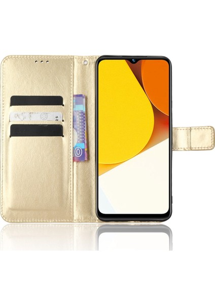 Vivo Y35 4g (2022) / Y22S 4g / Y22 4g Pu Deri Deri Şok Geçirmez Cep Telefon Kılıfı Çılgın At Dokusu Dikkat Stand Cüzdan Kapağı (Yurt Dışından)