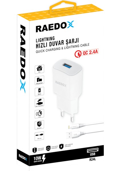 10W 2.4A Lightning Duvar Şarjı