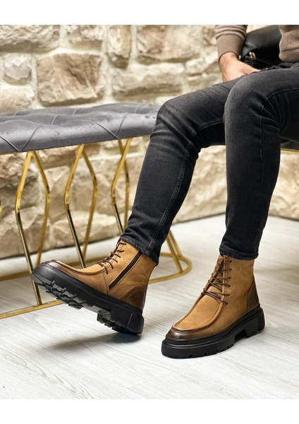 TAN OKLAND 3215 HAKİKİ DERİ ERKEK BOT TABA