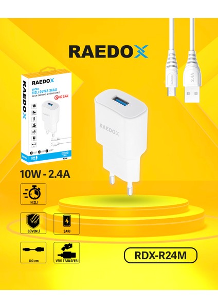 10W 2.4A Micro Duvar Şarjı