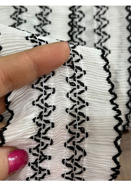 En 6 cm Lastikli Fırfır Şerit Dikiş Aksesuarı Giyim Aksesuarı Aplike 1 Metre