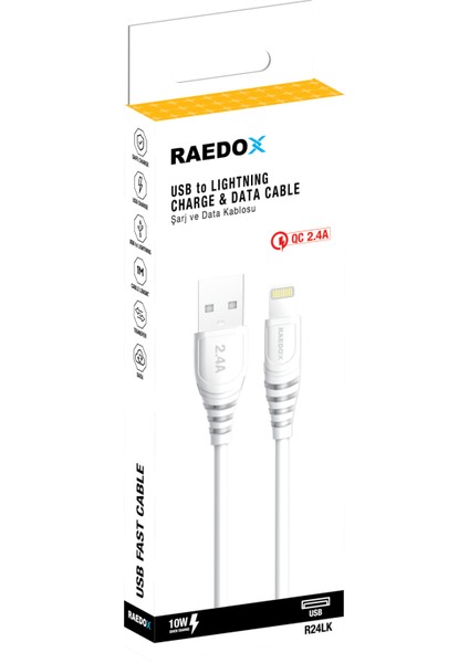 USB To Lightning 10W 2.4A Hızlı Kablo