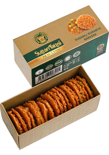 Al Sultan Sweets Barazek Susamlı Fıstıklı Kurabiye 80 gr x 12 Kutu