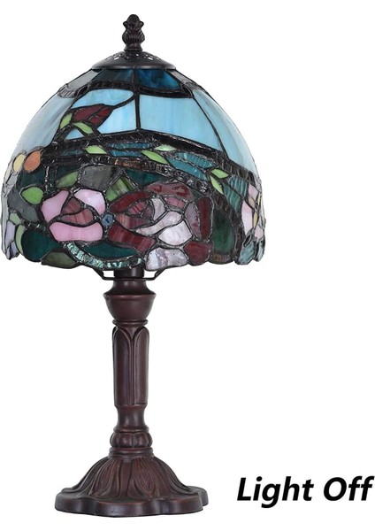 Gül Motif Tiffany Model Abajur, El Işleme, Cam