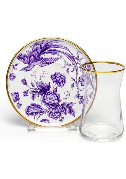 Leonartecasa Metaverse 17 Lila Dekorlu 6 Kişilik Çay Takımı fiyatları