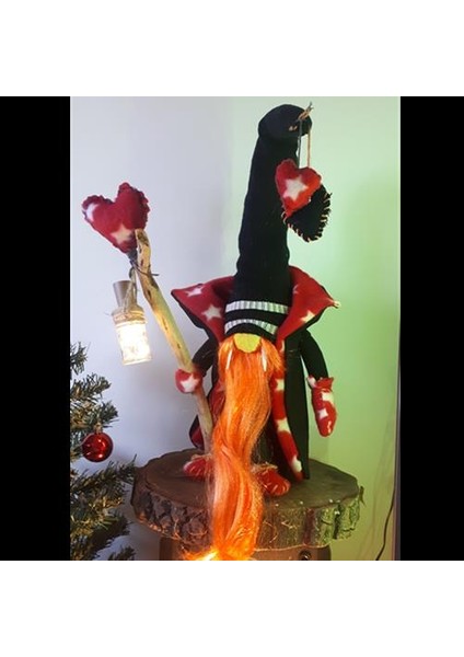 Ledli Aplik Dekoratif Şans Cücesi Biblo Hediye 60 cm