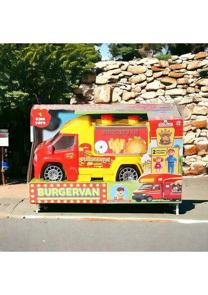 King Toys Burgervan Oyuncak Araba - Menünüzü Oluşturun, Eğlenceli Vakit Geçerin