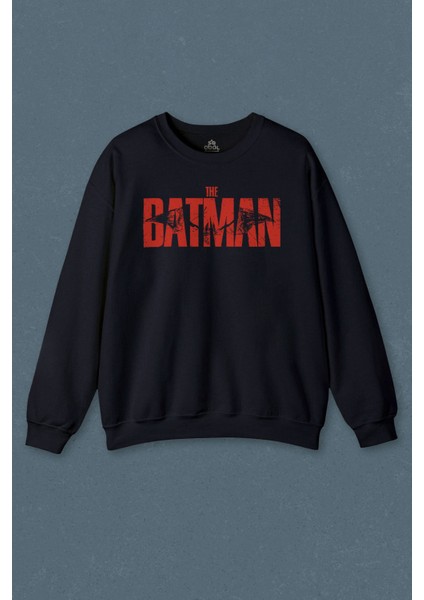 Lacivert Sweatshirt Batman Robin Joker Gothem Logo Marvel Dc Film Movie Baskılı Unisex Sweat