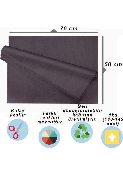 Roco Paper Co. Siyah Pelur Kağıt 1kg 70X100 cm - Ekonomik Seri - 68-72 Sayfa