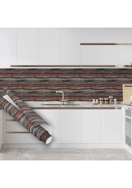 Eskitme Ağaç Görünümlü Yapışkanlı Folyo, Su Geçirmez, Isıya Dayanıklı, Banyo, Yatak Odası, Mutfak Için Ev Dekoru, Dolap Yapışkanı, Ahşap Duvar ve Mobilya Çıkartması Dekoros