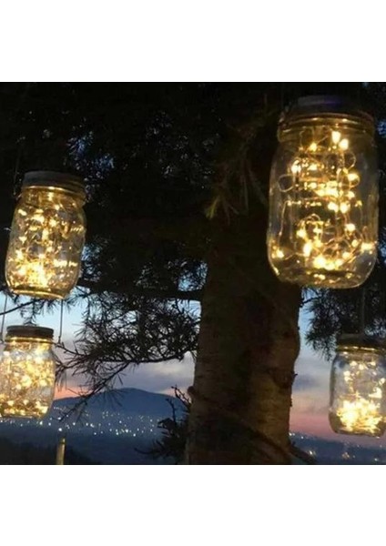 3W Solar Peri Ledli Dekoratif Kavanoz 3200K