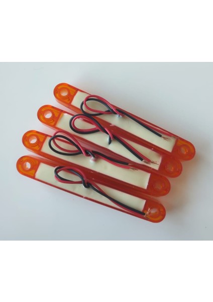 4 Adet Neon Parmak LED Lamba Slim Model Turuncu 12-24 Volt
