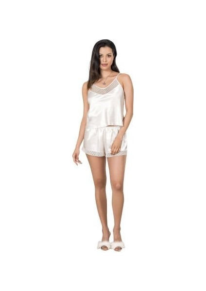 Kadın Saten Şortlu Takım