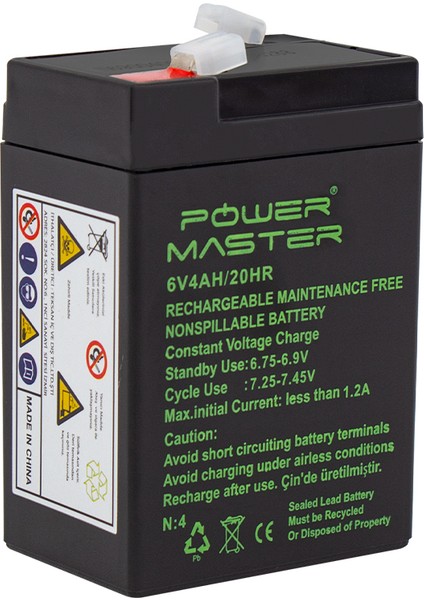 JN6V4 6 Volt - 4 Amper Işıldak Aküsü (70 x 48 x 101 Mm)