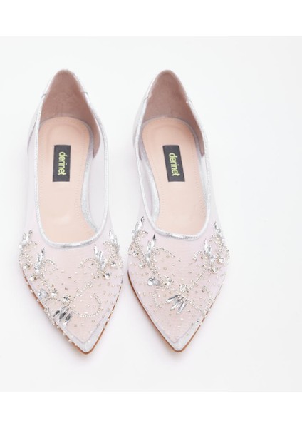 El Yapımı Taş Aksesuarlı Fileli Abiye Babet modelleri