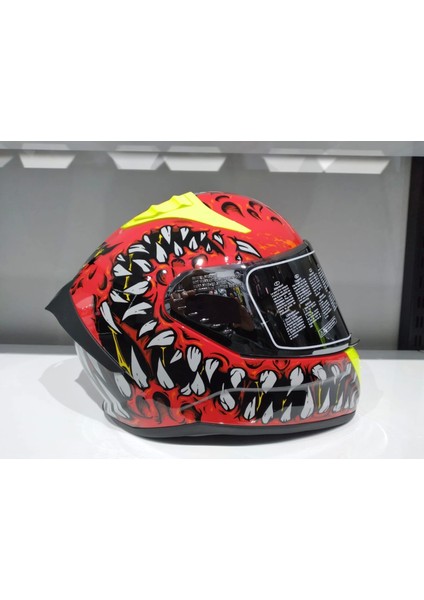 Kask Mts Pro 801 Demon Güneş Gözlüklü Kırmız/sarı fiyatları