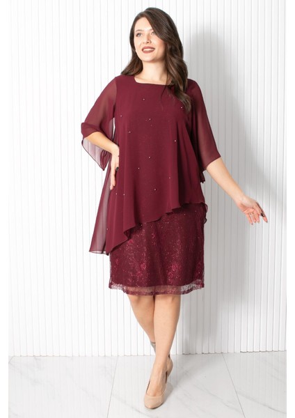 Incili Şifon Abiye Bordo Fhm908 fiyatları