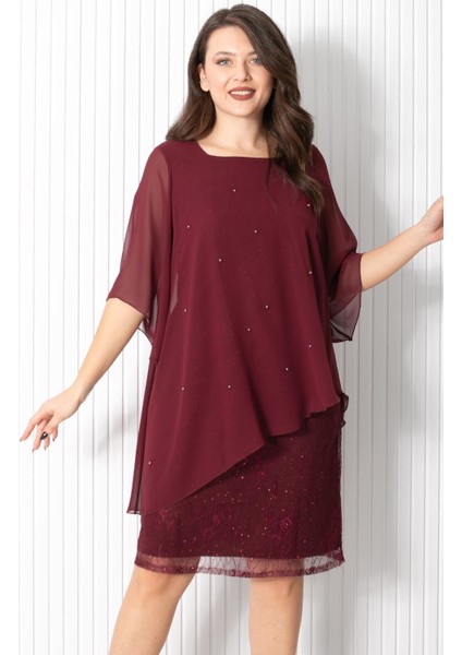 Incili Şifon Abiye Bordo Fhm908 fırsatları