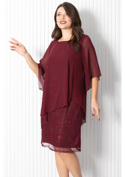 Incili Şifon Abiye Bordo Fhm908 indirimleri