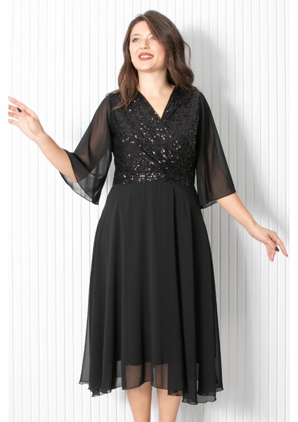 Pul Payet Detaylı Abiye Siyah Fhm910 fırsatları