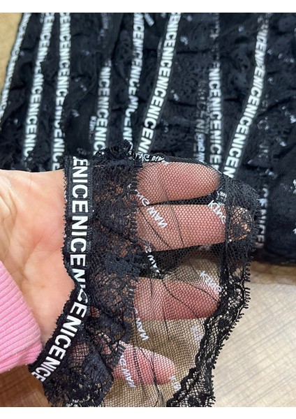 En 7.5 cm Fırfırlı Yazılı Şerit Dikiş Aksesuarı 1 Metre