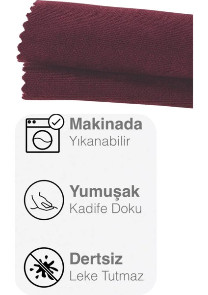 Ada Fon Perde Tek Kanat 1/3 Sık Pile 27-Bordo