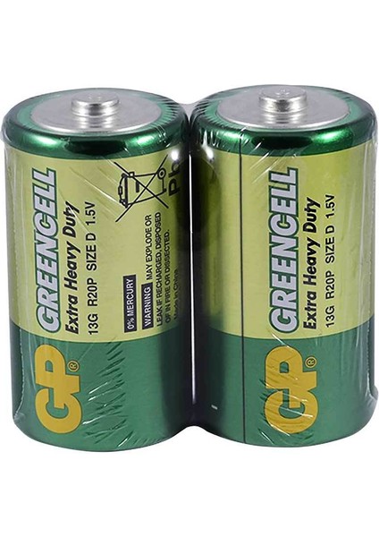 13G 2s2 Greencell R20 Büyük D Boy Pil (20'li Paket) indirimleri