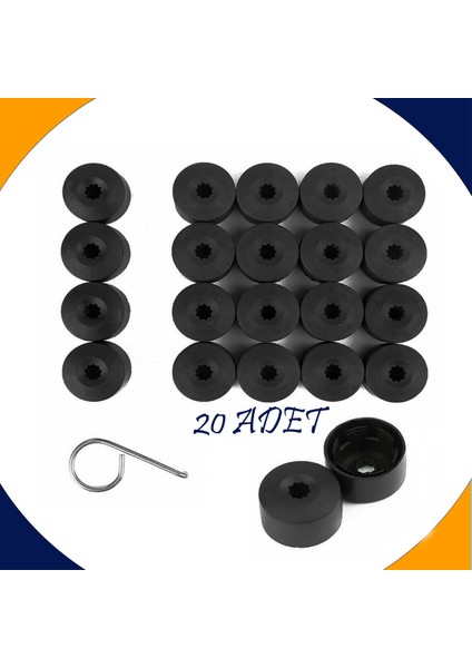 Volkswagen Jetta Mk6 Bijon Kapağı Takım Siyah (16 Şifresiz+4 Şifreli-3c) 2011-2014 Arası Uyumlu