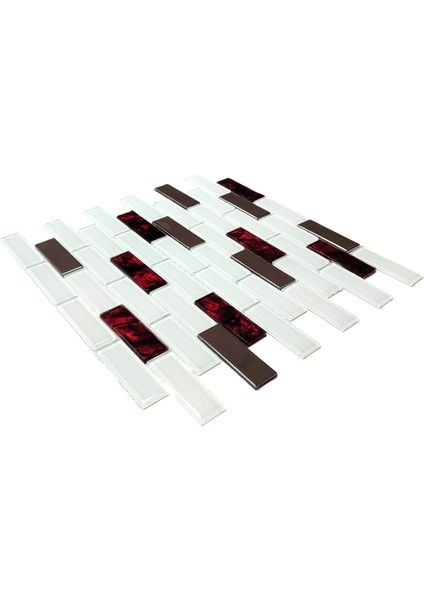 Mutfak Tezgah Arası ve Iç Dekorasyon Için Kristal Cam Mozaik. Cam Ölçüsü: 23X73 Mm. File Ölçüsü: 30X30 cm. ( 1 Koli = 1 m2 Fiyatıdır ) modelleri