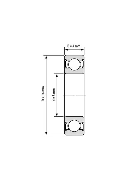 MR148 Zz Rulman 8x14x4 - 1 Adet