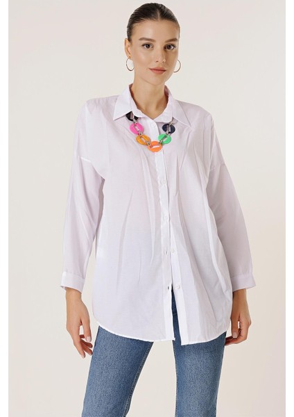 Kolyeli Oversize Tunik Gömlek modelleri