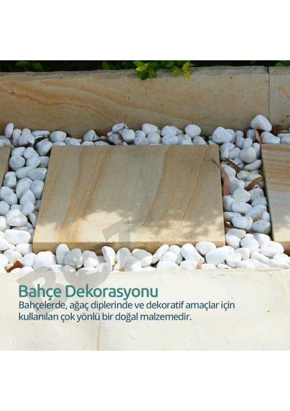 Beyaz Taş 2-4cm Dolomit Taşı Bahçe Süs Akvaryum Taşı Dere Çakıl Taşı 10 kg