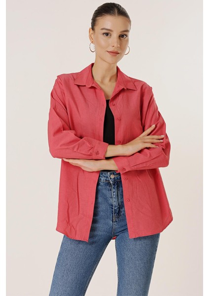 Oversize Uzun Basic Gömlek