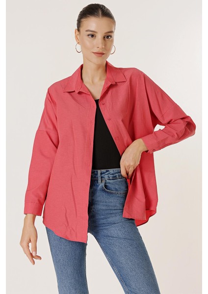Oversize Uzun Basic Gömlek