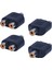 4 Adet Rca Av Splitter Y Adaptör 1 Dişi 2 Dişi, Siyah (Yurt Dışından) 1