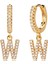 Avekı 18K Zarif Altın Kaplama Açacağı Kübik Zirkon Harf Charm Huggie Hoop Küpeler Harfleri Az 26 Harf Charm Küpeler Kişiselleştirilmiş Minik Dangle Minimalist Ilk Takı Sembolik Hediye (Yurt Dışından) 1