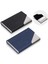 Business Card Holder, Slim Professional 2 Packs Pu Leather+Stainless Steel Business Card Case For Traveling And Business-Black And Blue (Yurt Dışından) 1