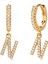 Avekı 18K Zarif Altın Kaplama Açacağı Kübik Zirkon Harf Charm Huggie Hoop Küpeler Harfleri Az 26 Harf Charm Küpeler Kişiselleştirilmiş Minik Dangle Minimalist Ilk Takı Sembolik Hediye (Yurt Dışından) 1